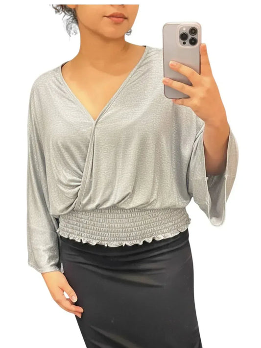 Alyssa Thomas - Smock Bottom V Neck Top - Rack Hunt