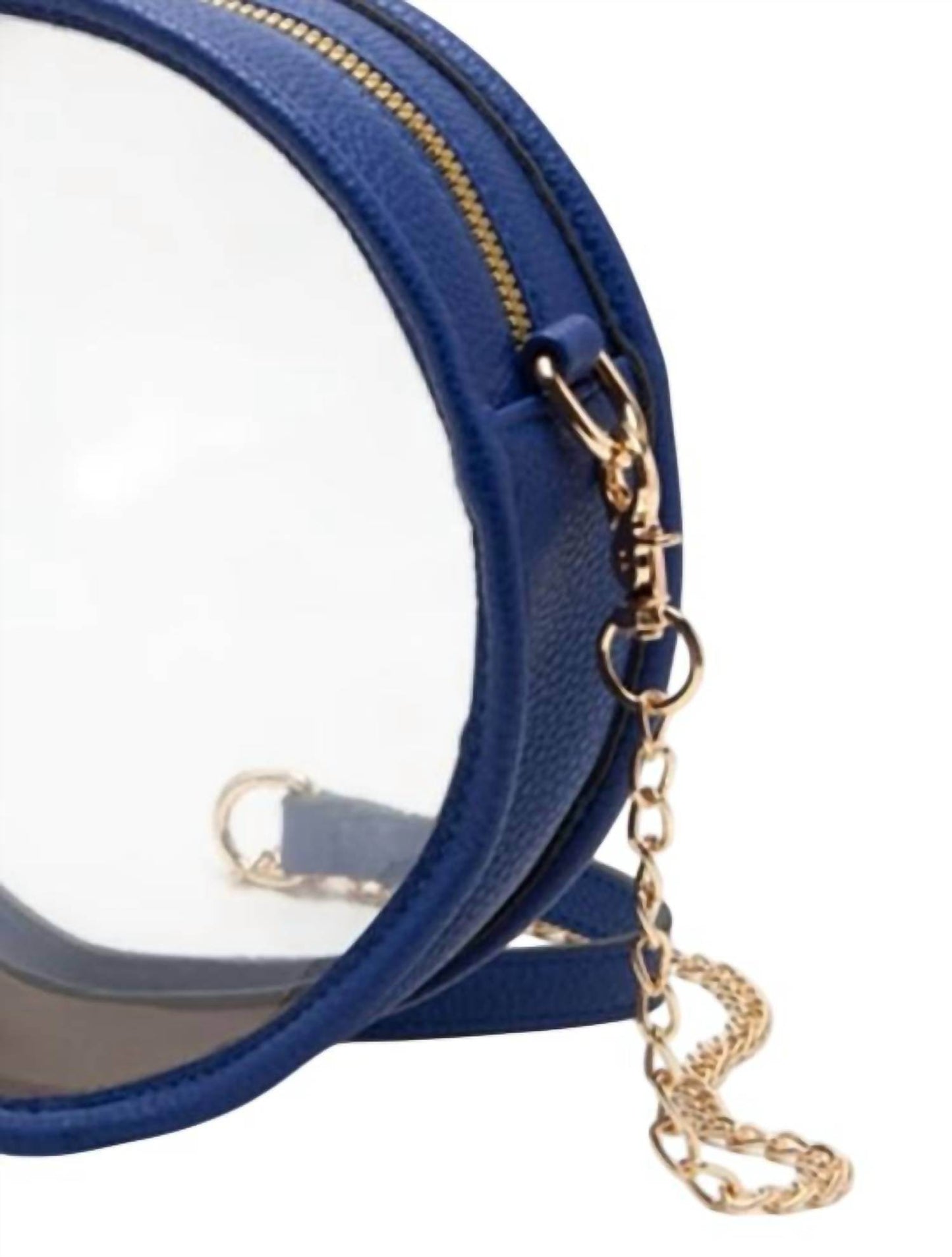Hana - Solid Color Trim Clear Round Crossbody Bag - Rack Hunt -