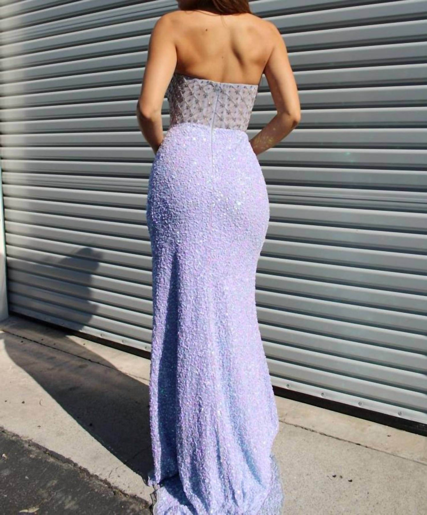 Aleta - Long Fitted Beaded Formal Prom Dress - Rack Hunt -