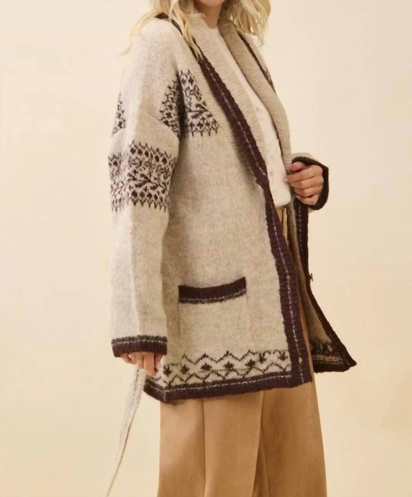 LOVELO - Fuzzy Knit Belted Cardigan - Rack Hunt