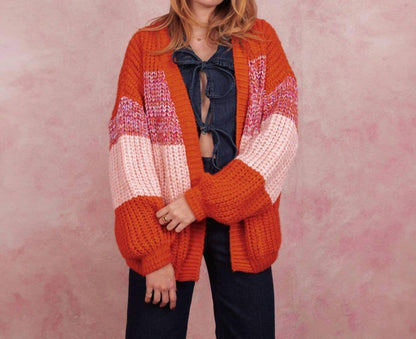 Janie Oversized Chunky Stripe Cardigan
