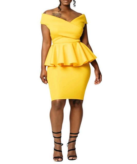 Vavavoom - OFF THE SHOULDER PEPLUM DRESS - Rack Hunt -