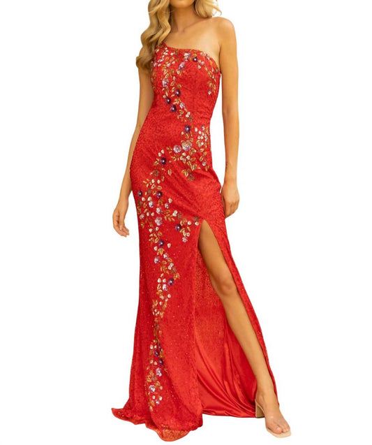 One Shoulder Neckline Gown