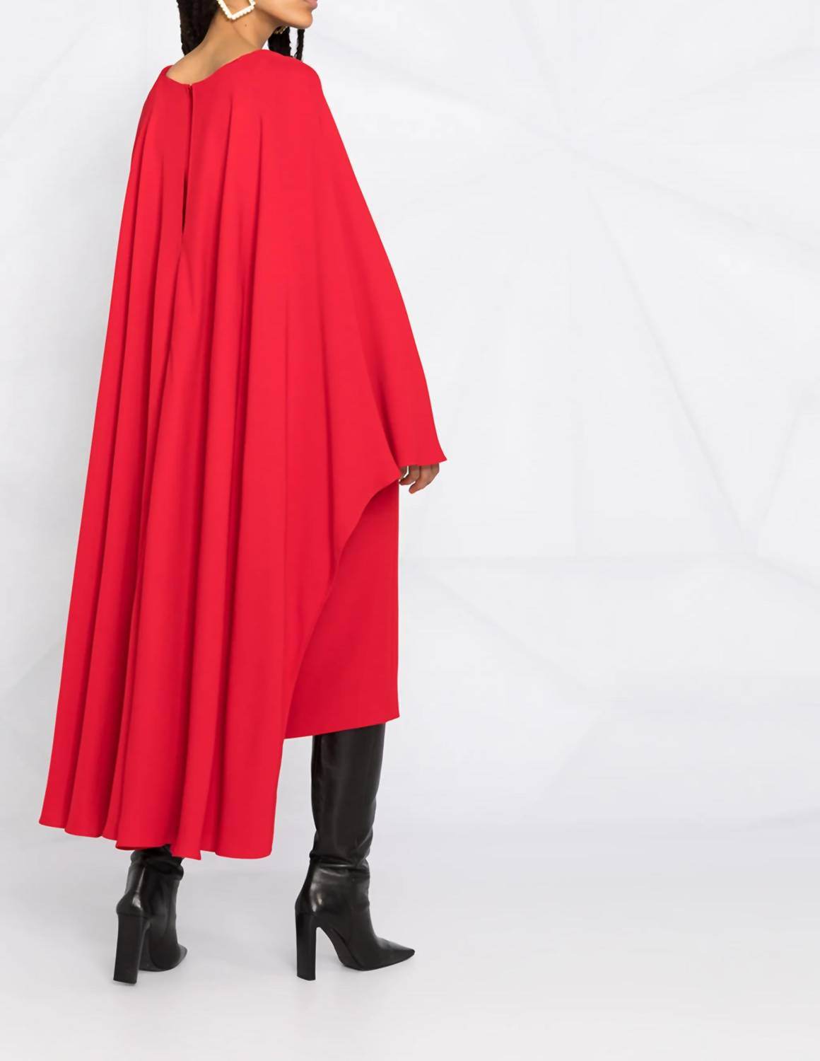 Valentino - Cady Silk Dress With Cape - Rack Hunt