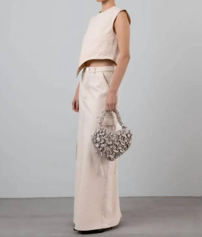 Women's Cotton Washed Denim Cargo Skirt