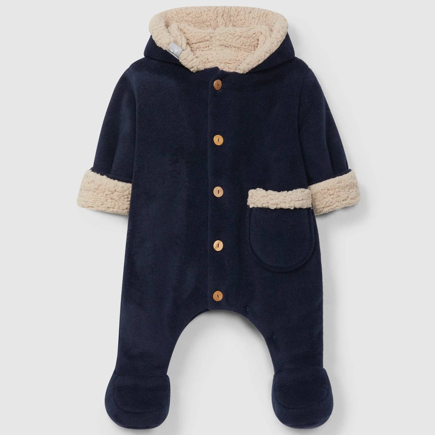 Kid's Plush Long Sleeve Hooded Coverall