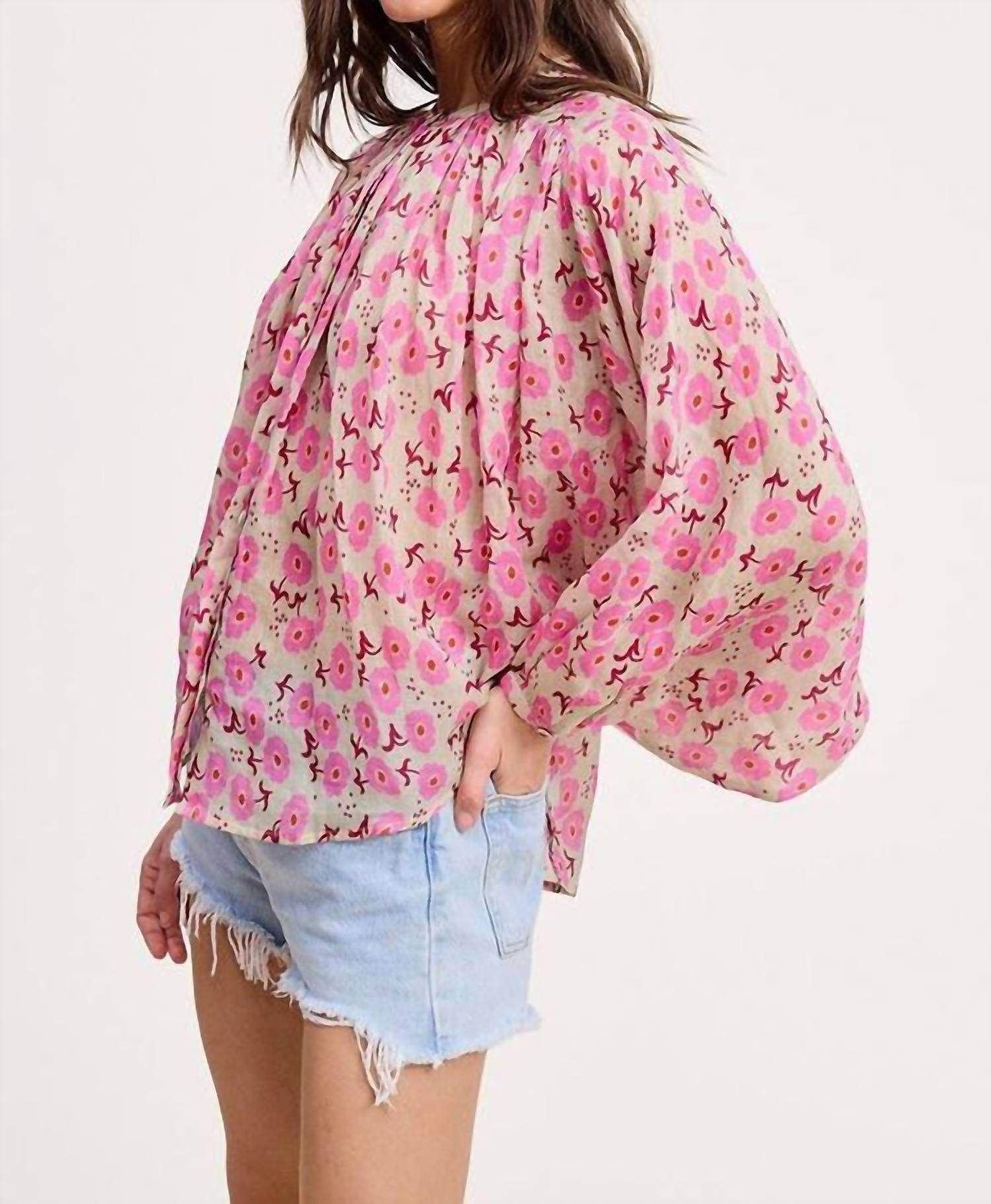 Ultramarine - Lucie Blossom Wide-Sleeve Blouse - Rack Hunt -