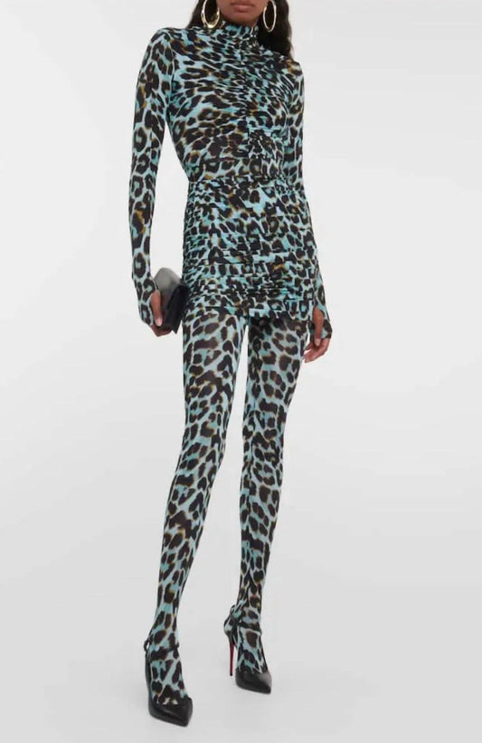 Cadie Leopard Print Tights