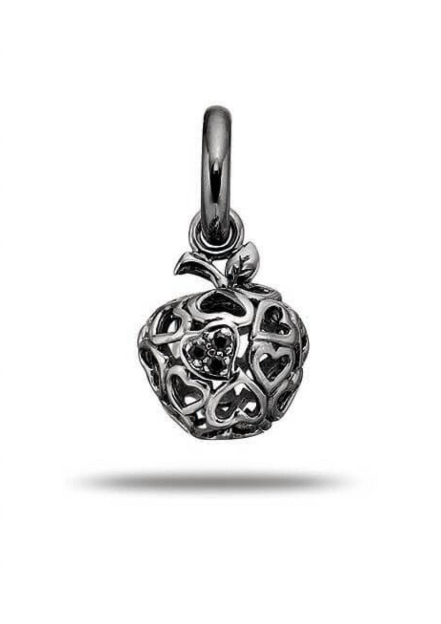 Story Jewellery - Women's Rhodium Plate Heart Apple Charm - Rack Hunt