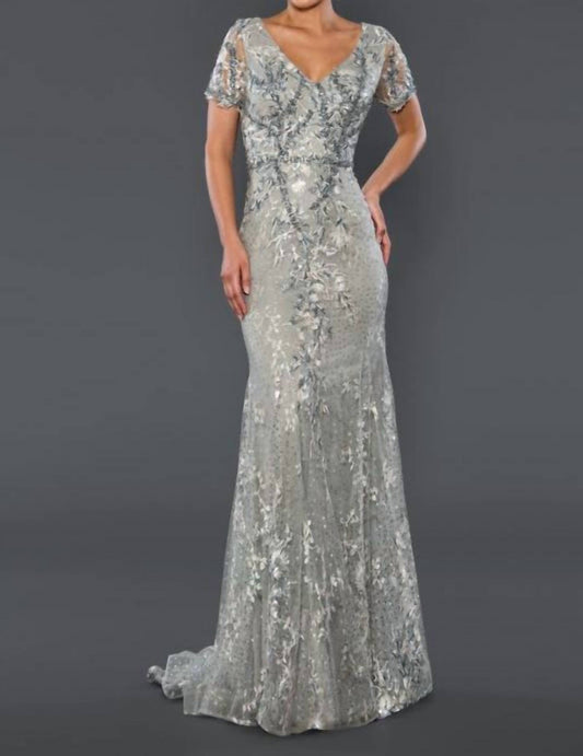Long Formal Beaded Mother Of The Bride Dress
