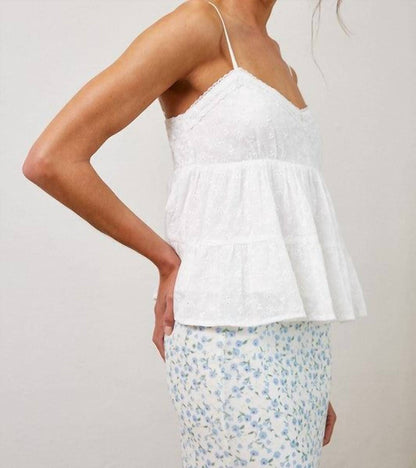 Eyelet Lace Trim Cami Top