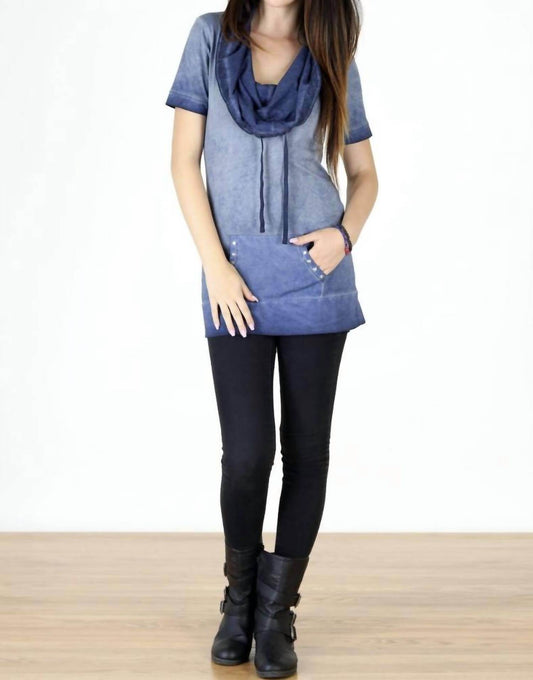 Tough Luv - Cotton Short Sleeve Cowl Neck Tunic Top - Rack Hunt