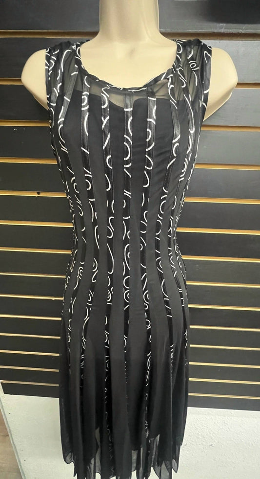 Women's Ribbed Shaw Mesh Dress