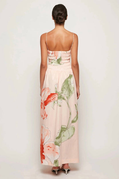Ruffled Bodice Midi Dress