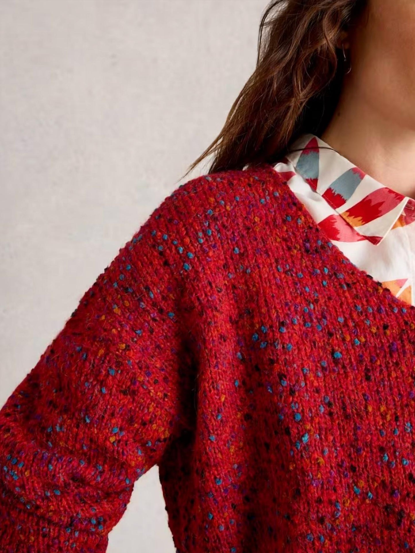 Textured V Neck Sweater