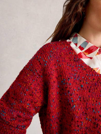 Textured V Neck Sweater