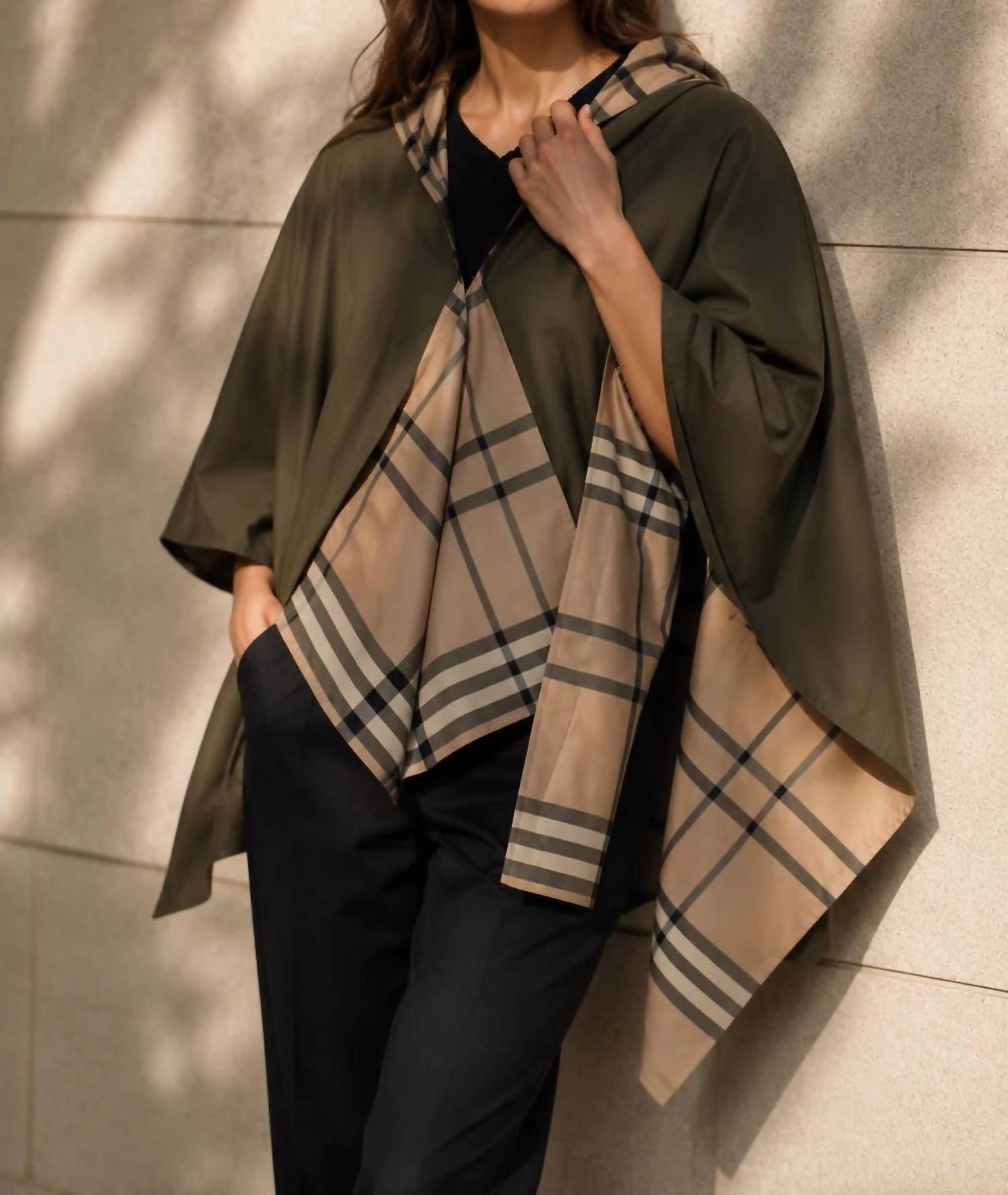 Plaid Rain Poncho