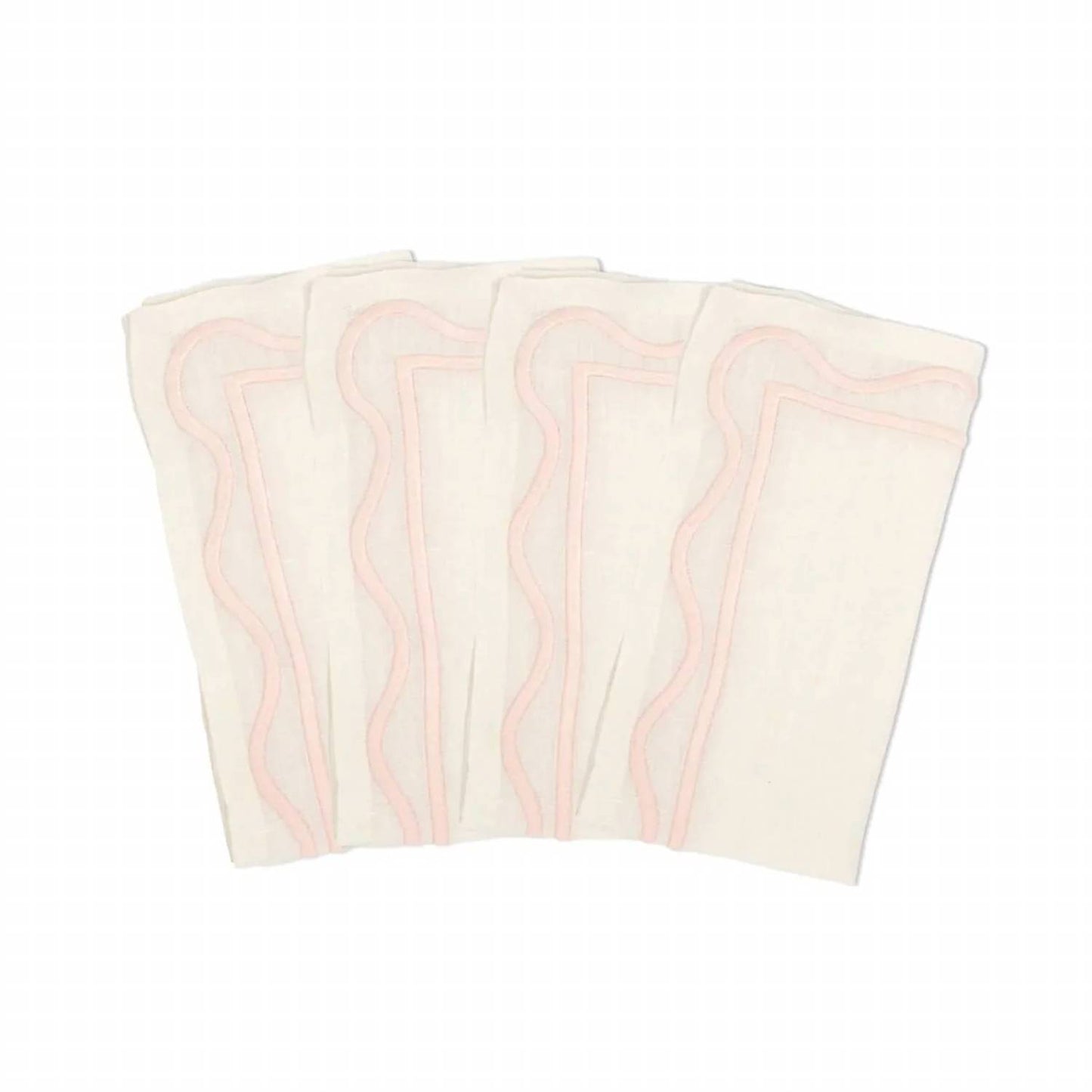 Colorblock Embroidered Linen Napkins - Set Of 4