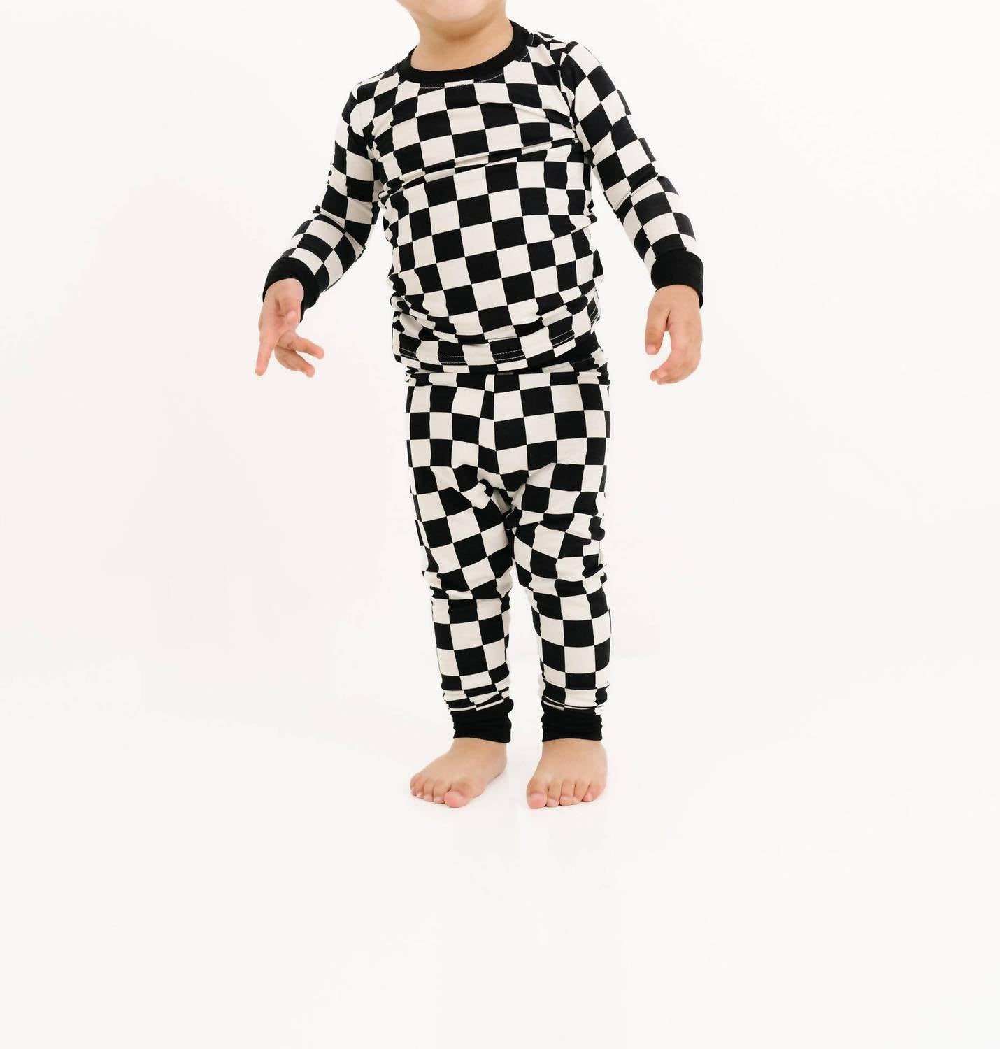 Kid's Checkered Bamboo Set