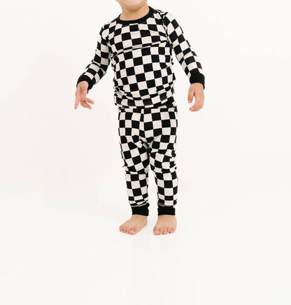 Kid's Checkered Bamboo Set