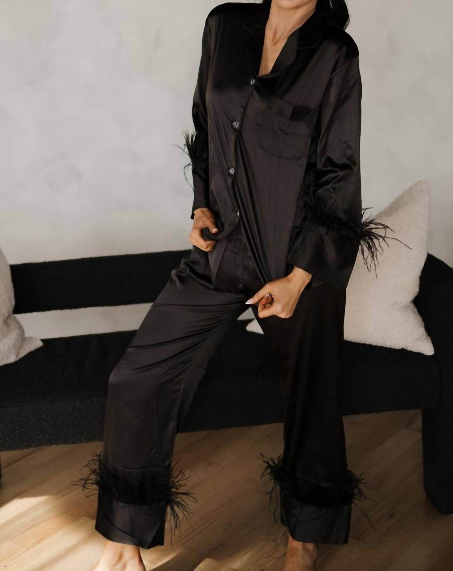 Spikes and Seams - Feather Pajama Set - Rack Hunt -