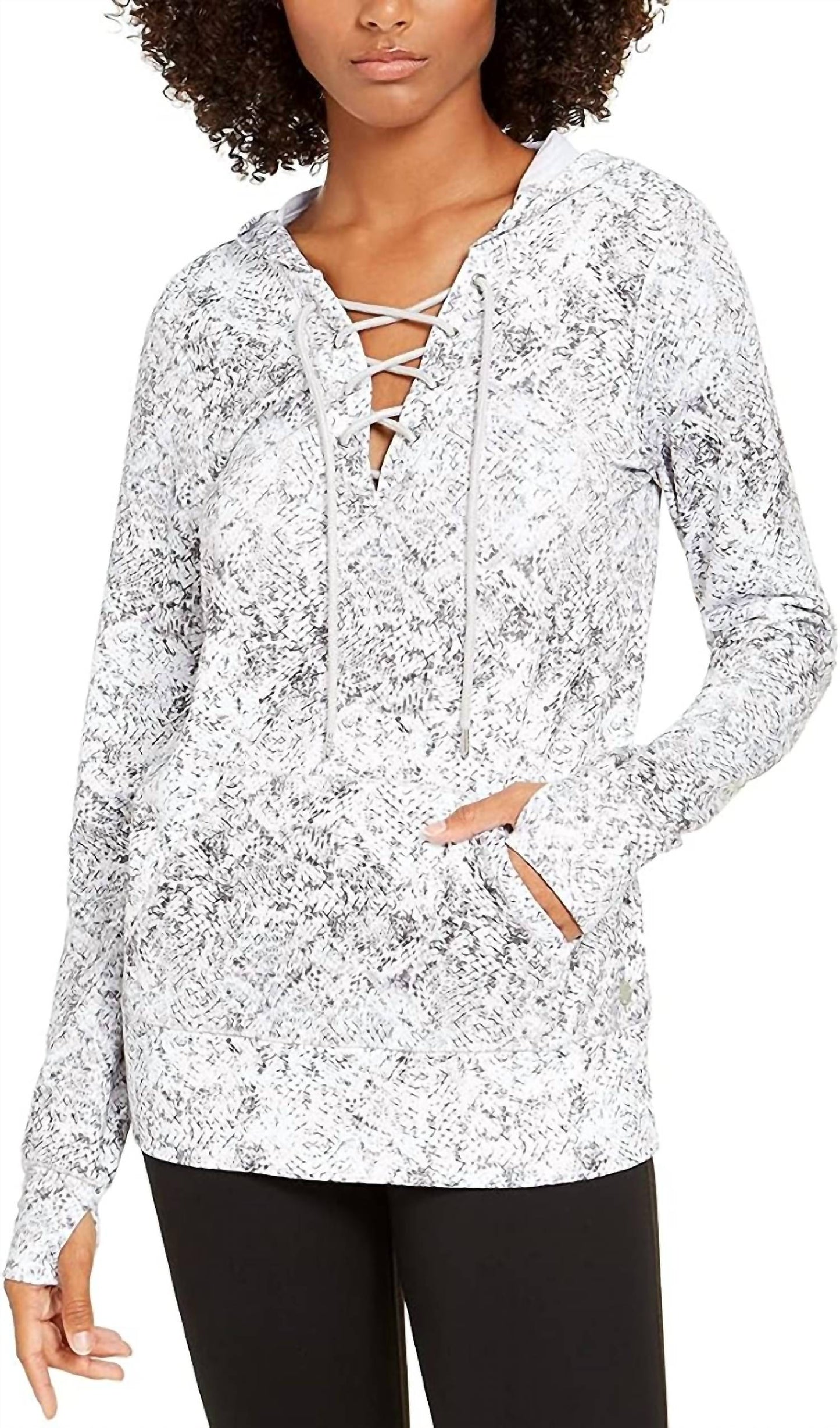 Snake Print Lace Up Hoodie