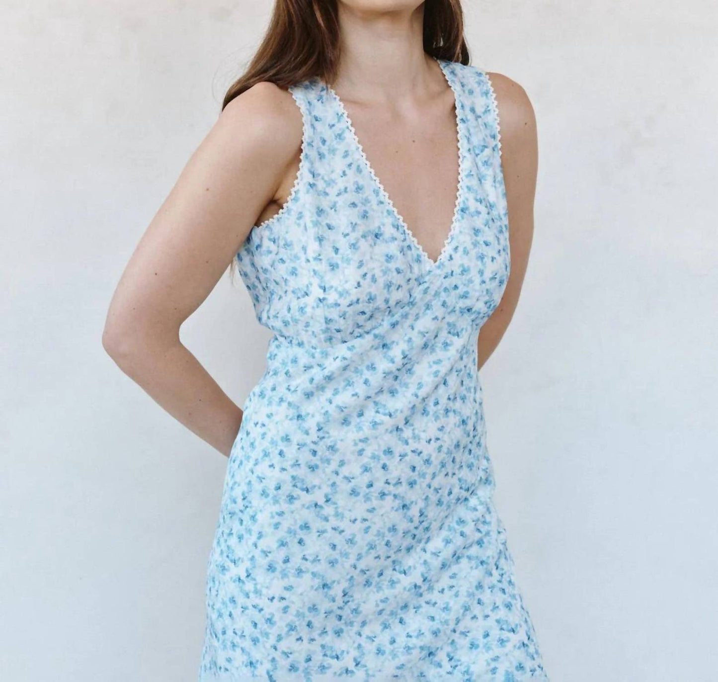 V-neck Tie Back Bias Maxi Dress