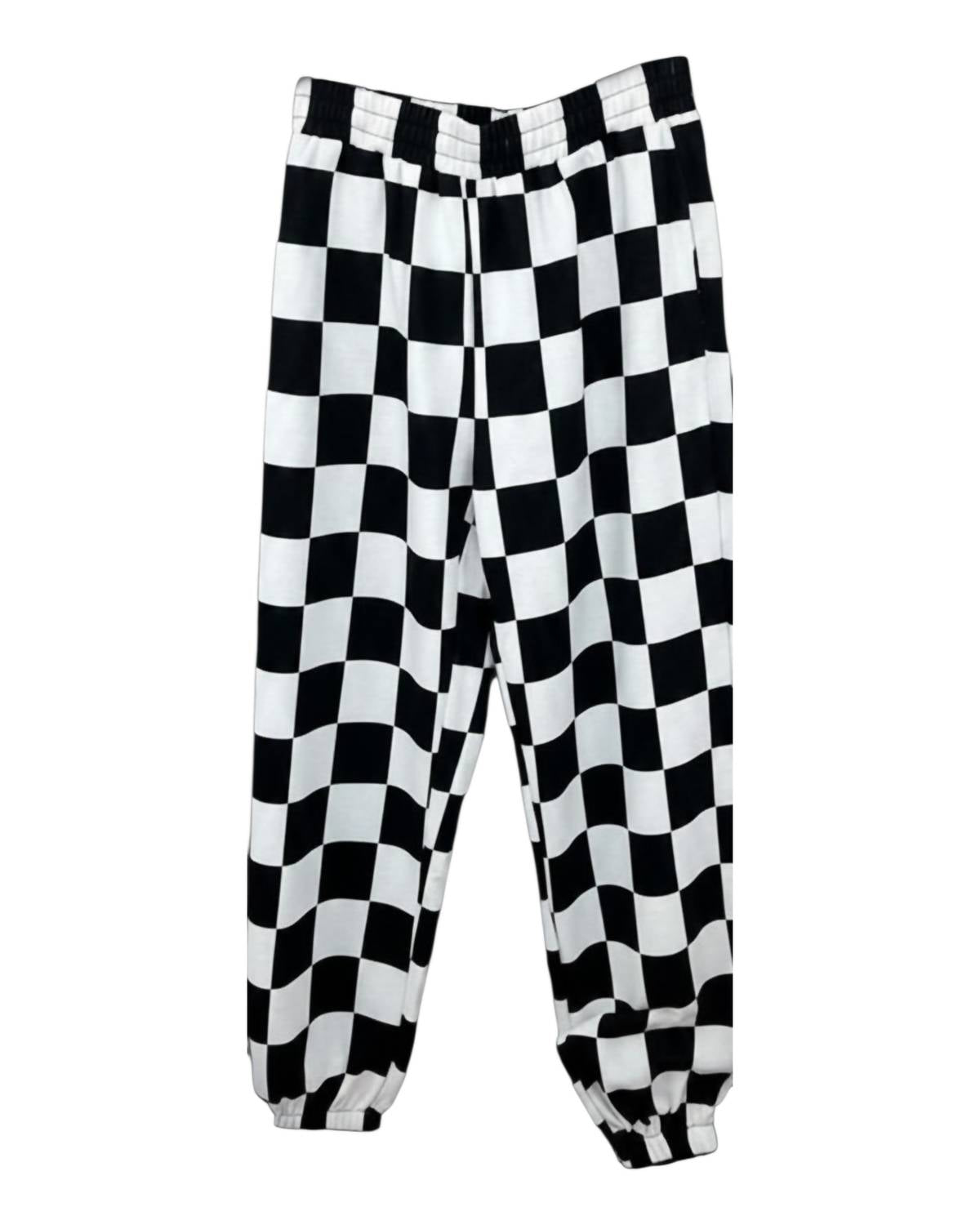 In My Lane High-rise Checkerboard Joggers