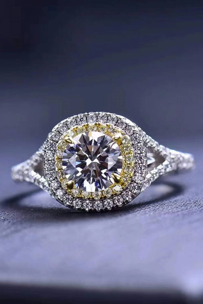 Women's Two-tone One Carat Moissanite Ring