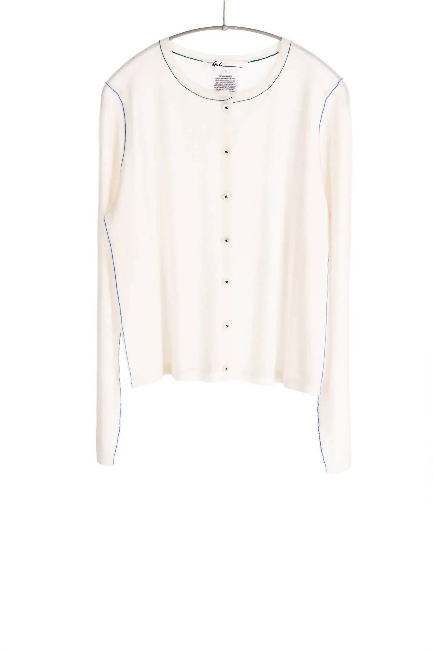 Guh - Worsted Cashmere Crewneck Cardigan - Rack Hunt