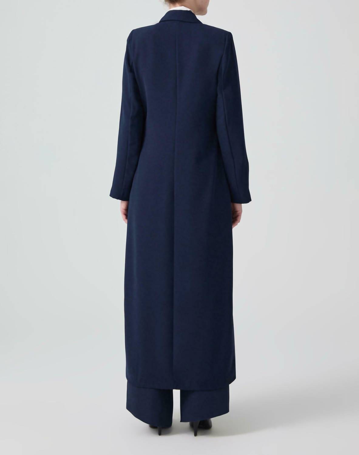 Long Crepe Trench Coat