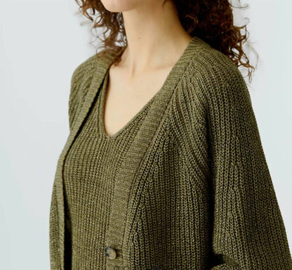 Button Front Long Sleeve Cardigan