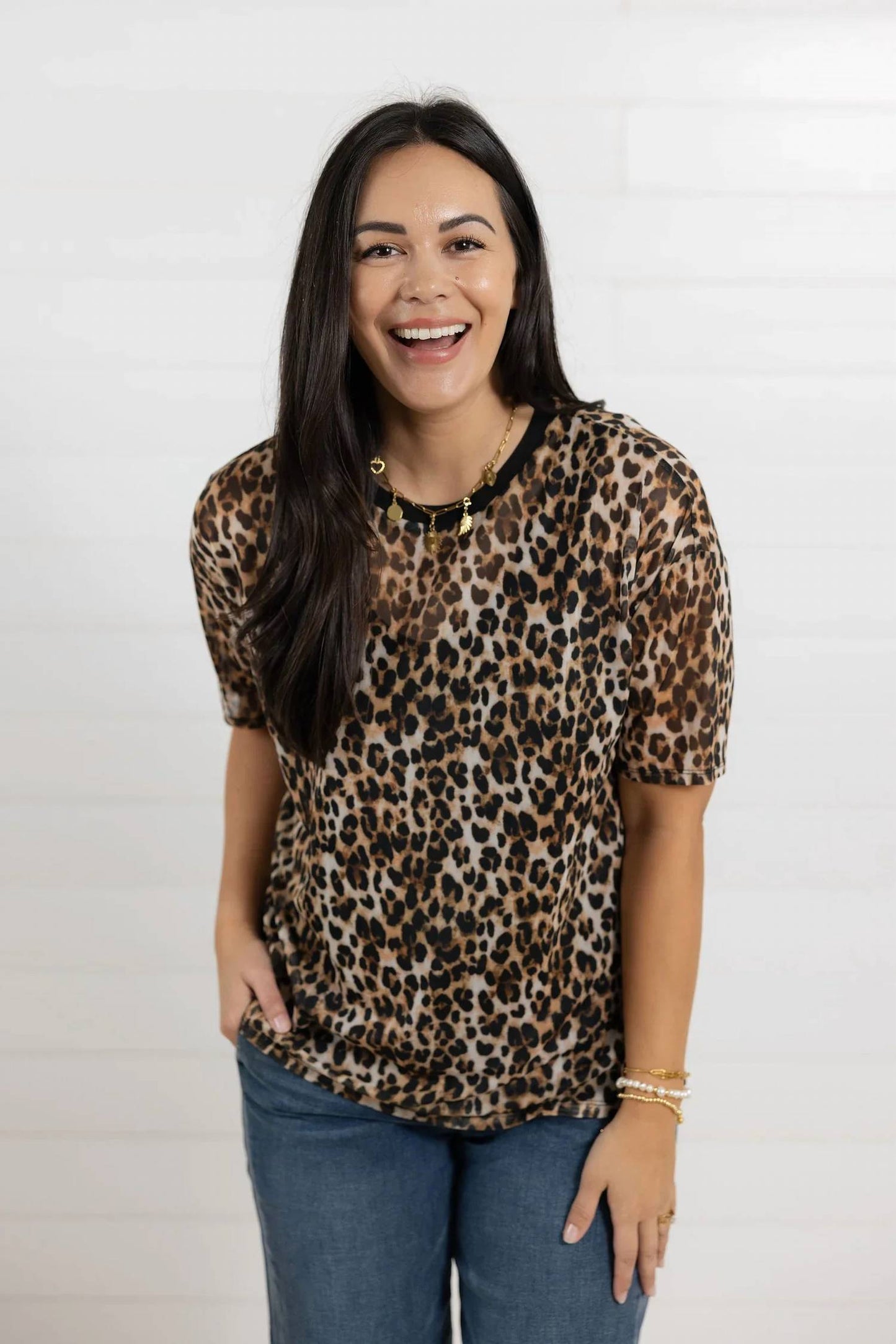Short Sleeve Mesh Top