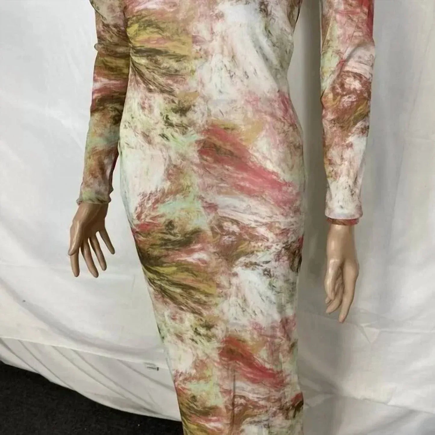 Blanc - Women's Long‑sleeve Shimmer Mesh Dress - Rack Hunt