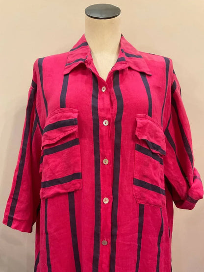 Liabella - Women's Striped Linen Dress - Rack Hunt