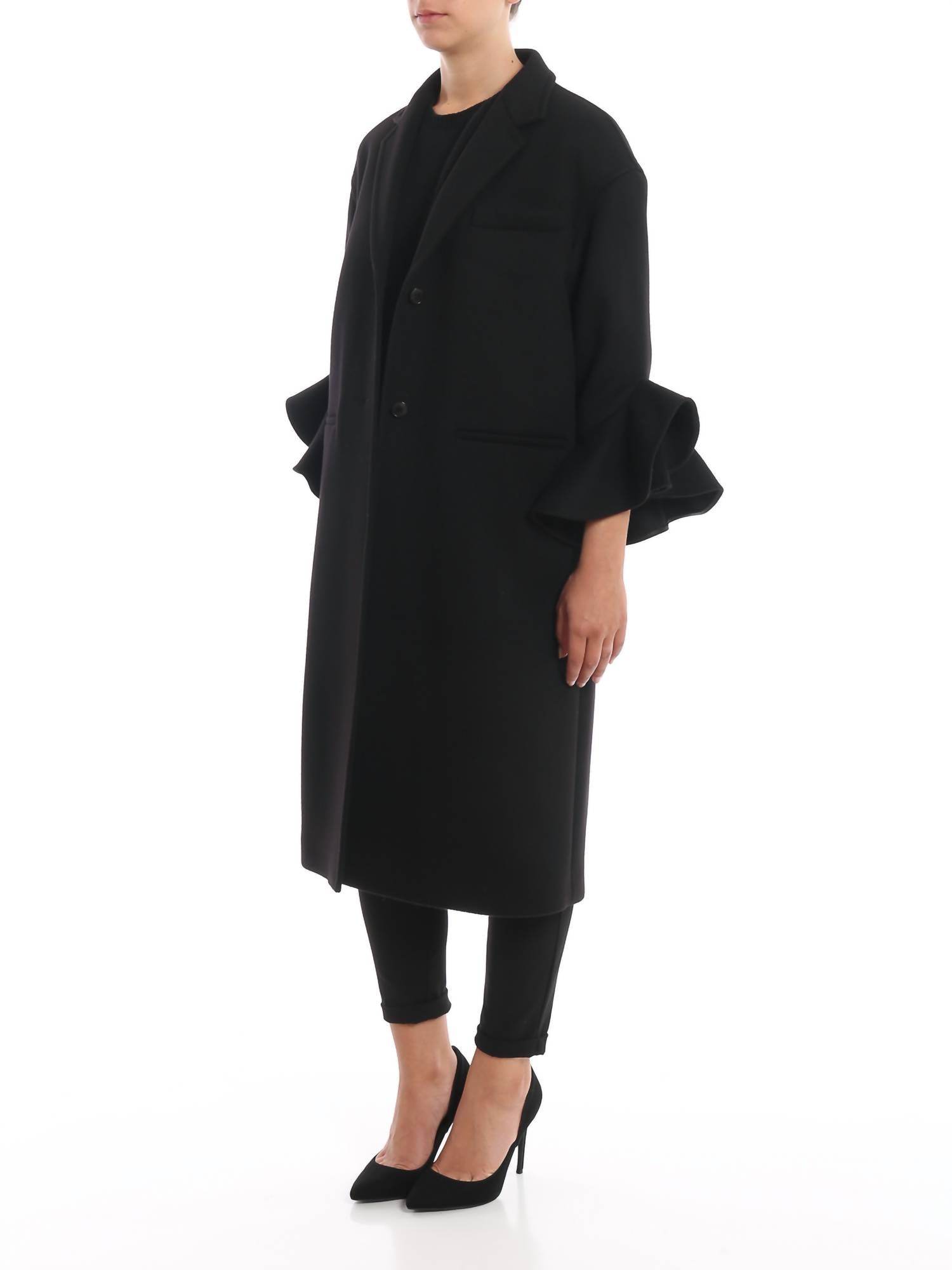 Valentino - Frill Sleeves Compact Drap Coat - Rack Hunt
