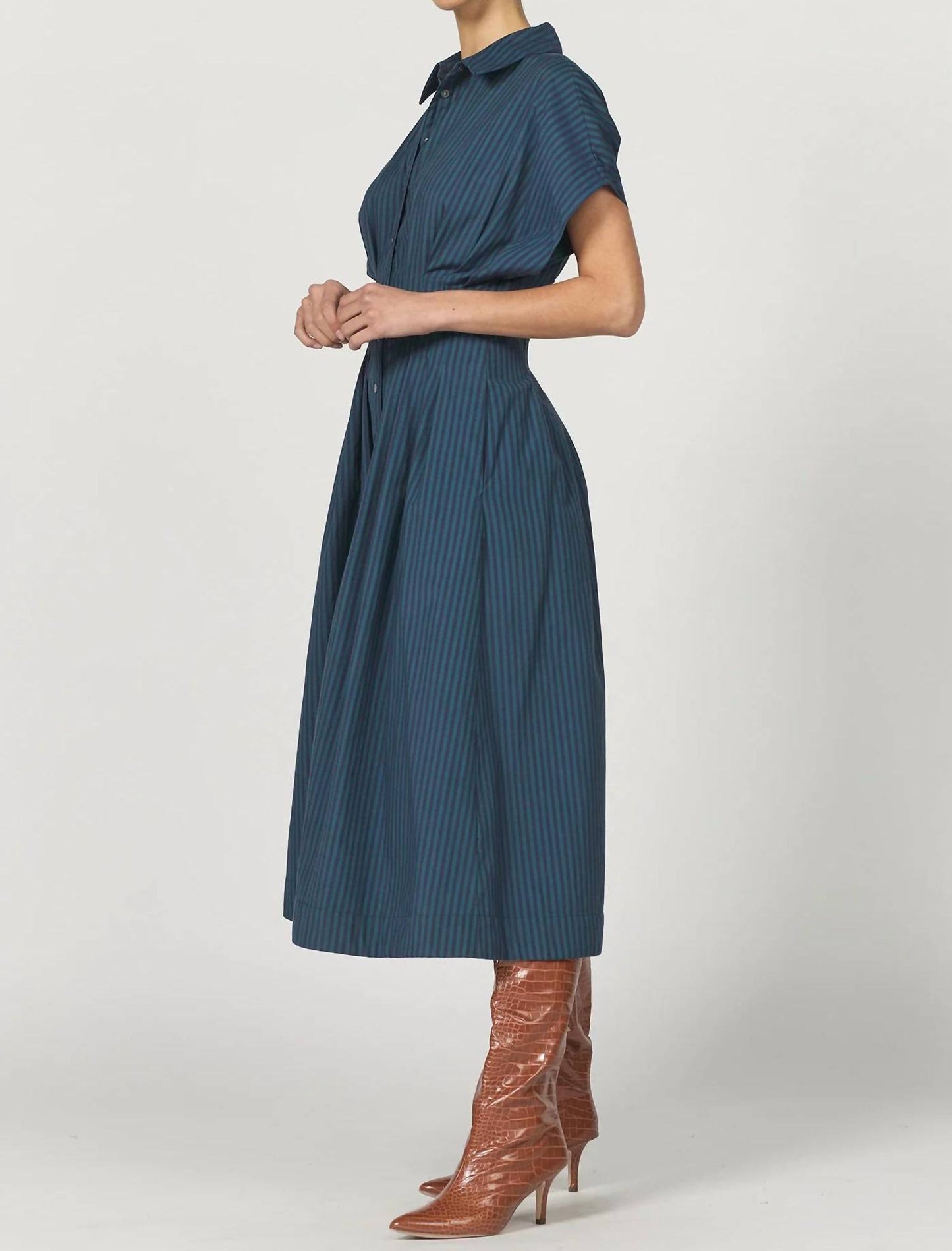 Plisse Midi Dress