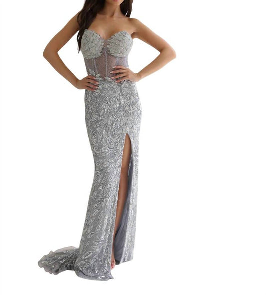 Strapless Floor-length Prom Dress