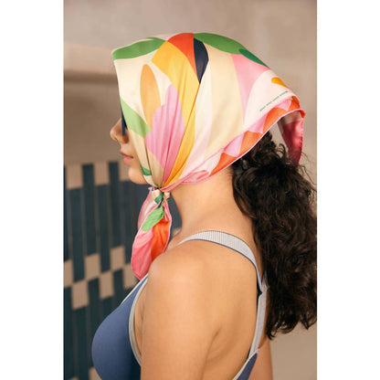 Spring Garden Harmony Double Sided Silk Scarf