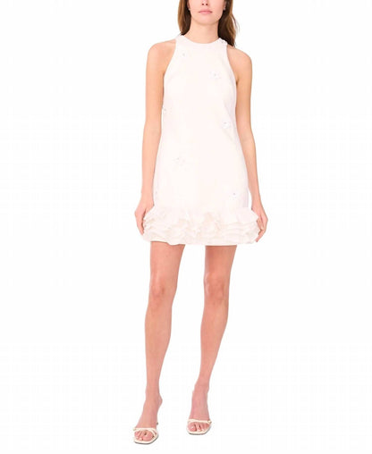 Sleeveless Ruffled-hem Mini Dress