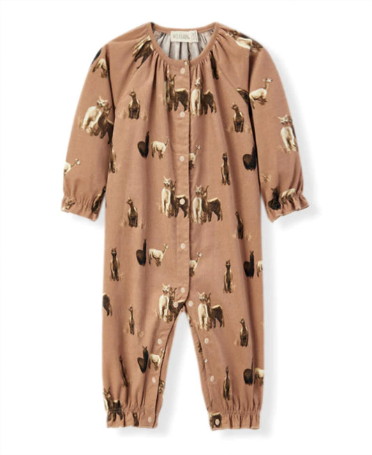 Kid's Alpaca Corduroy Ruffle Snap Jumper