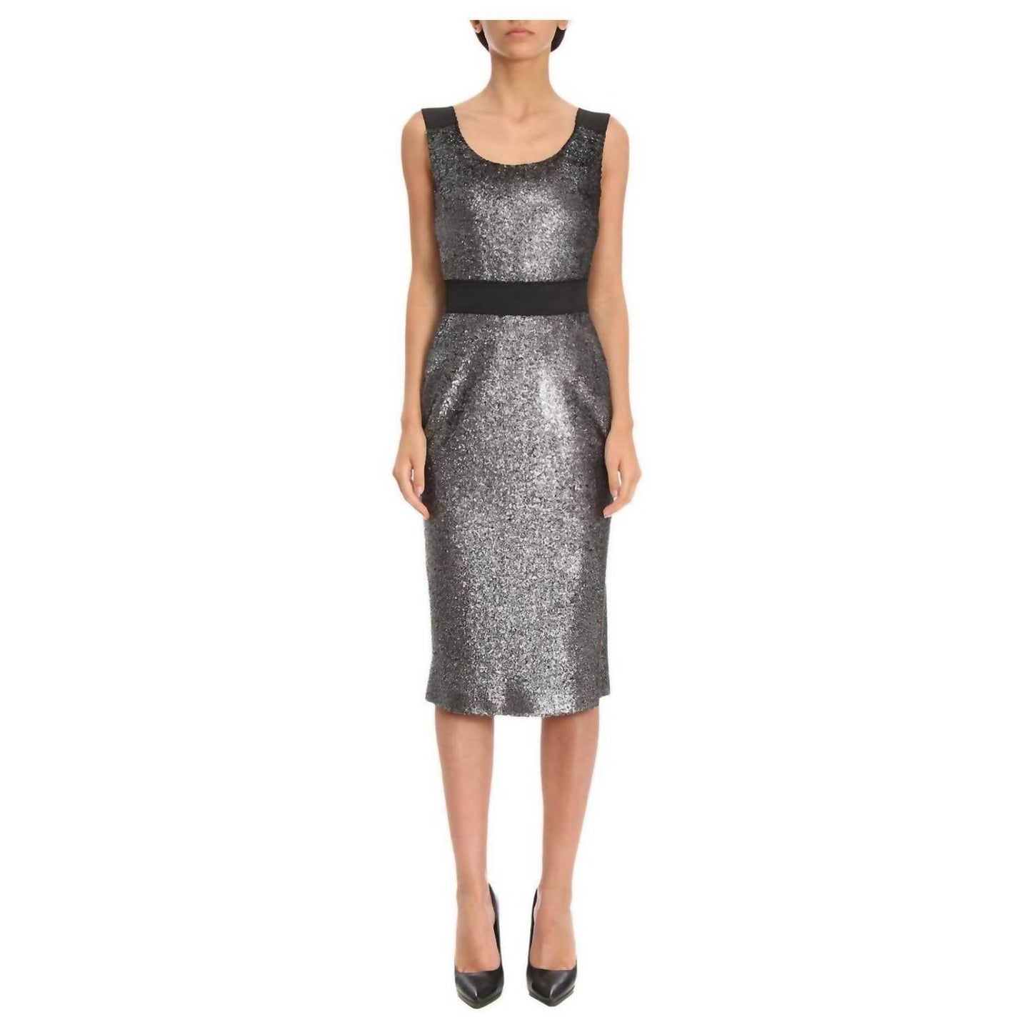 Boutique Moschino - Boucle Metallic Sheath Dress - Rack Hunt -