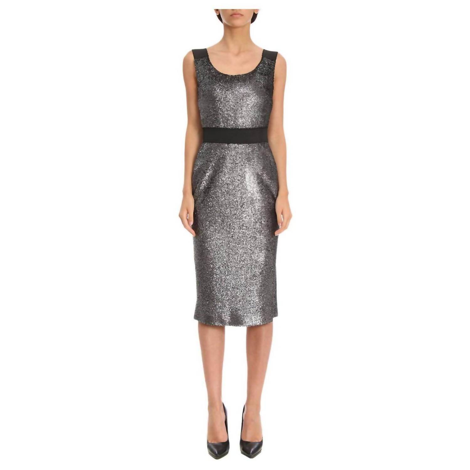 Boutique Moschino - Boucle Metallic Sheath Dress - Rack Hunt -