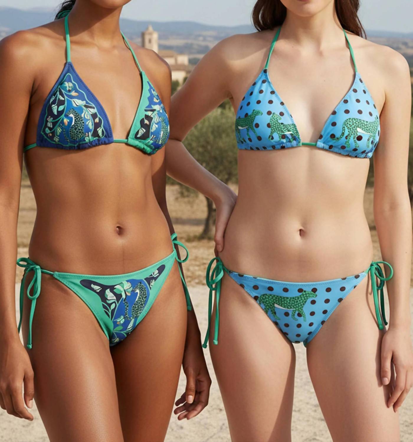 Verdant Wild Reversible Triangle Bikini Top