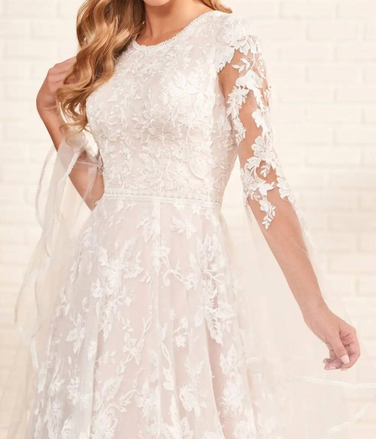 Long Sleeve Lace & Tulle Wedding Dress
