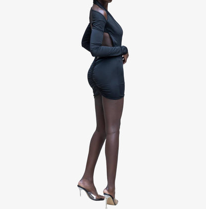 Solid Halter Body Mini Dress
