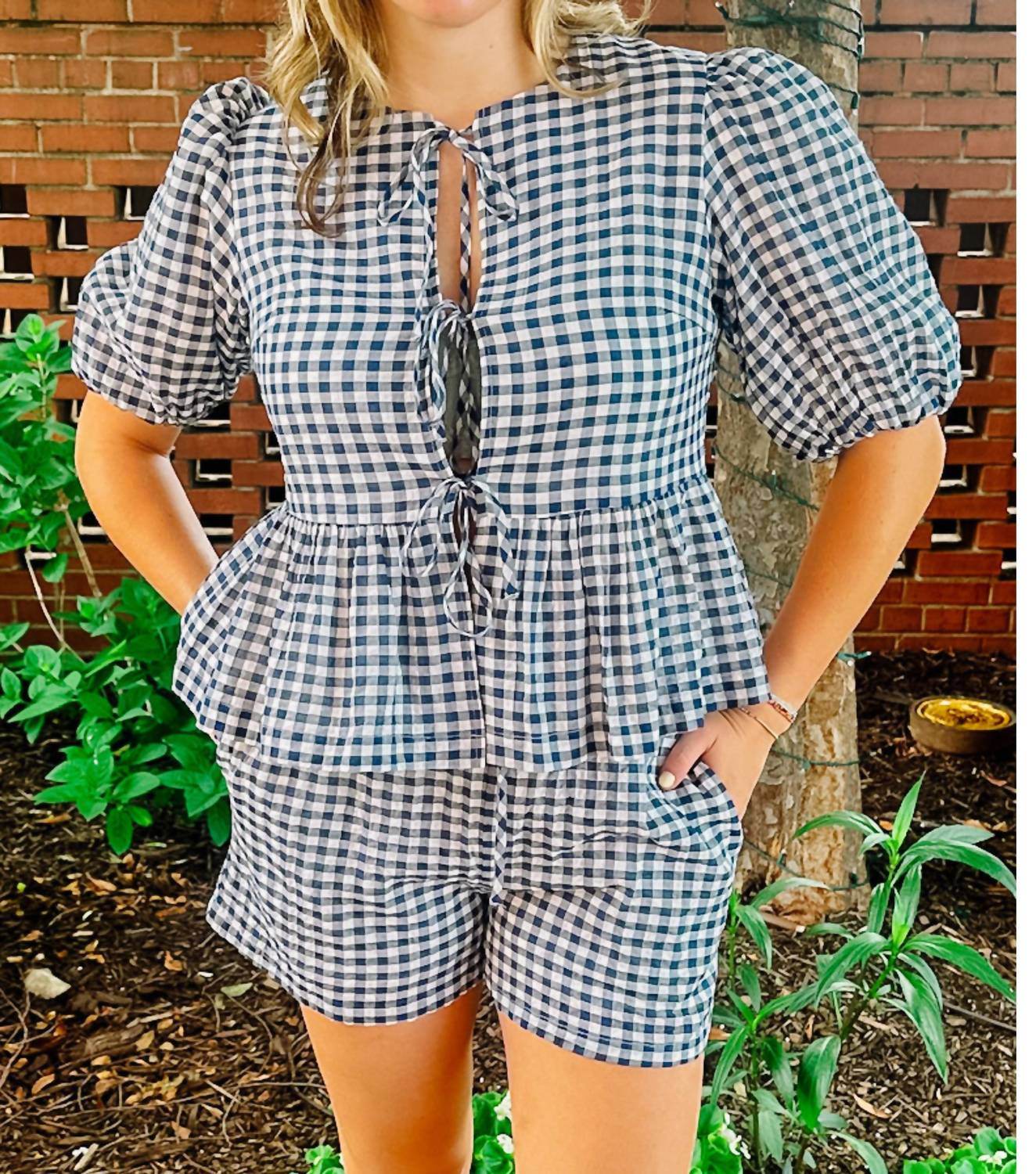 Lilbelle by Lilbelle - Chatham Gingham Tie Blouse - Rack Hunt