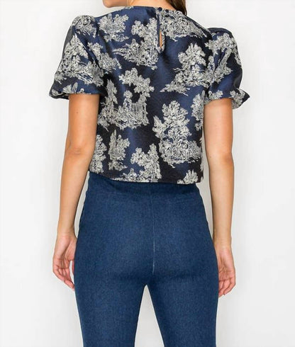 Toile Jacquard Pattern Top