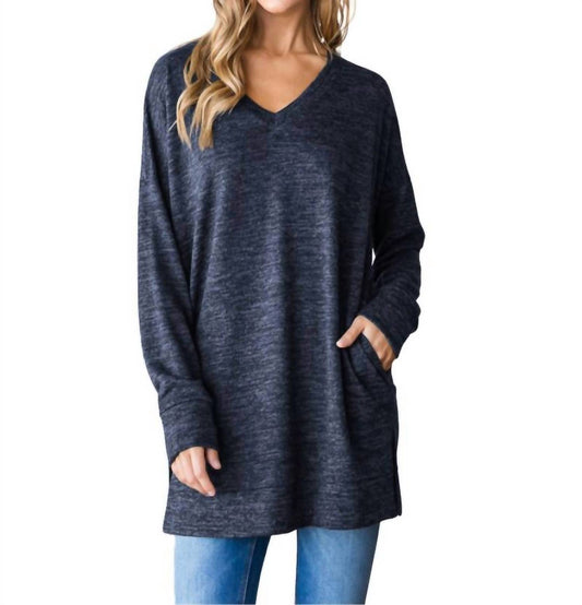V-neck Long Sleeve Tunic Top