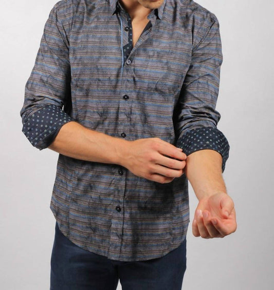 Knit Style Button Down Shirt With Contrasting Trim